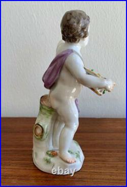Antique Meissen Porcelain Figurine Allegory Spring Basket Johann Joachim Bergman