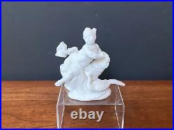 Antique Nymphenburg Germany figurine Cherub, Putti with Peacock, Glazed