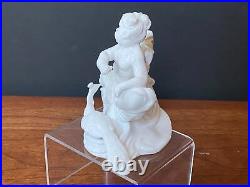 Antique Nymphenburg Germany figurine Cherub, Putti with Peacock, Glazed