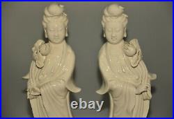Antique Vintage Chinese Guanyin KwanYin Blanc DeChine Porcelain Figurine Statues