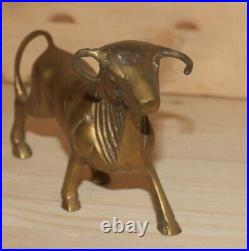 Antique hand made brass bull figurine