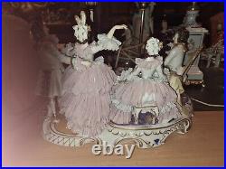 Antique volkstedt porcelain music Lace figurine group