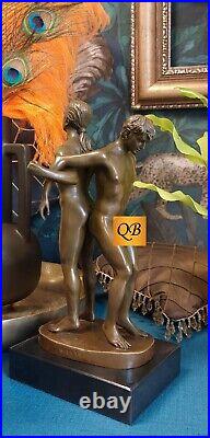 Art Deco Bronze Figurine Sculpture Statue Erotic Nude Male Naked Figure Hot Cast