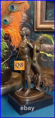 Art Deco Bronze Figurine Sculpture Statue Erotic Nude Male Naked Figure Hot Cast