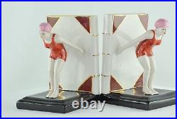 Art Nouveau Style Bookends Figurine Bathing Beauty Sexy Diver Art Deco Style Por