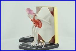 Art Nouveau Style Bookends Figurine Bathing Beauty Sexy Diver Art Deco Style Por