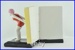 Art Nouveau Style Bookends Figurine Bathing Beauty Sexy Diver Art Deco Style Por