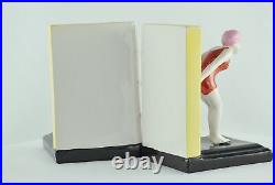 Art Nouveau Style Bookends Figurine Bathing Beauty Sexy Diver Art Deco Style Por