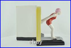 Art Nouveau Style Bookends Figurine Bathing Beauty Sexy Diver Art Deco Style Por