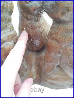 Arthur Court Designs Large Chalkware Statue Figurine Playful Sea Lions on Rock