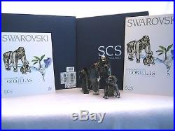 Artist Signed Swarovski Crystal SCS ENDANGERED WILDLIFE GORILLA'S & PLAQUE
