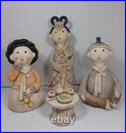 Asian Wedding Couple Husband Wife Korean Stoneware Man Woman Priestess Folk Art