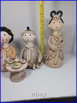 Asian Wedding Couple Husband Wife Korean Stoneware Man Woman Priestess Folk Art