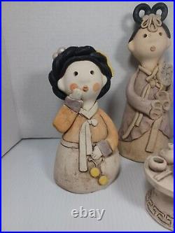 Asian Wedding Couple Husband Wife Korean Stoneware Man Woman Priestess Folk Art