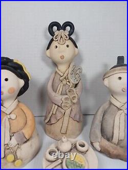 Asian Wedding Couple Husband Wife Korean Stoneware Man Woman Priestess Folk Art