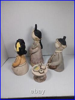 Asian Wedding Couple Husband Wife Korean Stoneware Man Woman Priestess Folk Art