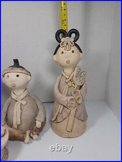 Asian Wedding Couple Husband Wife Korean Stoneware Man Woman Priestess Folk Art