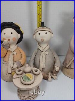 Asian Wedding Couple Husband Wife Korean Stoneware Man Woman Priestess Folk Art