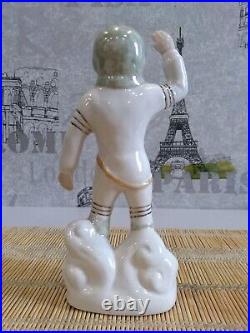 Astronaut porcelain figurine. Sculpture gagarin USSR Astronaut aesthetic vintage