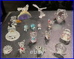 Austrian Crystal Figurines-Lot of 16-Swarovski, Crystal World, Iris Arc, Silver De