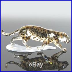 Authentic Swarovski Crystal Jaguar Golden Shine Cat Paradise Color NIB COA