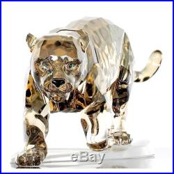 Authentic Swarovski Crystal Jaguar Golden Shine Cat Paradise Color NIB COA