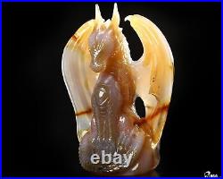 Awesome 5.1 Agate Carved Crystal Dragon Sculpture, Realistic, Crystal Healing