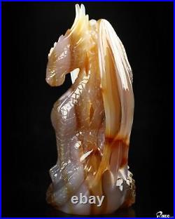 Awesome 5.1 Agate Carved Crystal Dragon Sculpture, Realistic, Crystal Healing