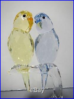 BUDGIES COLORFUL BIRDS PASTEL YELLOW LAVENDER CRYSTAL 2014 SWAROVSKI #5004725