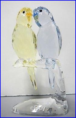 BUDGIES COLORFUL BIRDS PASTEL YELLOW LAVENDER CRYSTAL 2014 SWAROVSKI #5004725