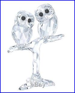 Baby Owls Adorable Birds On Branch Clear 2017 Swarovski Crystal #5249263
