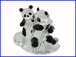 Beautiful Swarovski Genuine Crystal Mother Panda and baby Bear Figurine NR