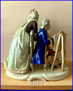 Beautiful Vintage Porcelain Lace Erphila Germany Figurine Count & Countess 8.5H