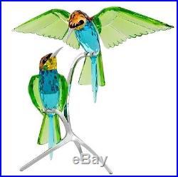 Bee-eaters Peridot Reintro 2014 Swarovski Crystal Birds On Branch 957128