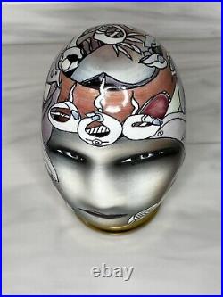 Bing Gleitsman Face Sculpture Signed 1995 Ceramic Glazed Abstract Face