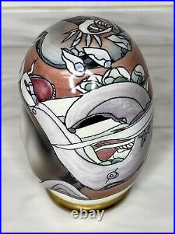 Bing Gleitsman Face Sculpture Signed 1995 Ceramic Glazed Abstract Face