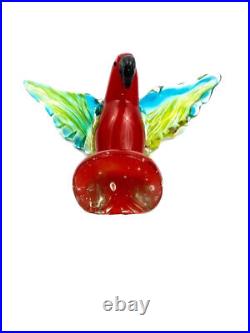 Bird Macaw Blown Glass Parrot Beautiful Vintage Decor Gift
