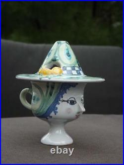 Bjorn Wiinblad Head Cup with Hat 1972 Signed Mint Condition