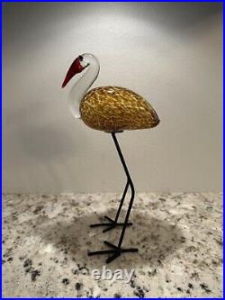 Blown Glass Seabird/Crane Sculpture. Beach. Beach. Lake. Birds. Animals