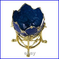 Blue Swan Faberge Egg Replica Trinket Box, Easter Gift, 18 cm