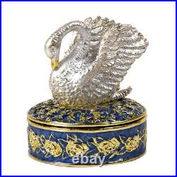 Blue Swan Faberge Egg Replica Trinket Box, Easter Gift, 18 cm