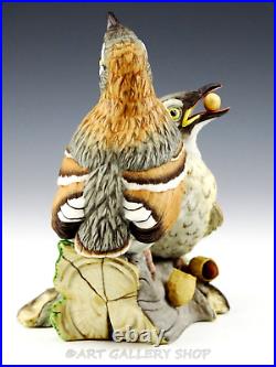 Boehm Porcelain Figurine #400-72 FLEDGLING BROWN THRASHERS BIRDS & PEANUTS Mint