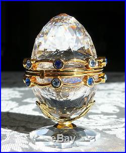Boxed Swarovski Egg With Garland Crystal Memories Faceted Egg on Stand 253442