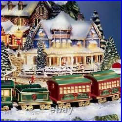 Bradford Thomas Kinkade Animated Tabletop Christmas Tree Train Wonderland Expres