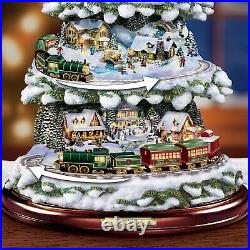 Bradford Thomas Kinkade Animated Tabletop Christmas Tree Train Wonderland Expres