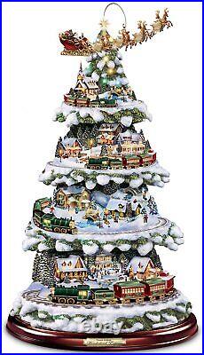 Bradford Thomas Kinkade Tabletop Christmas Tree Train Wonderland Express