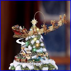 Bradford Thomas Kinkade Tabletop Christmas Tree Train Wonderland Express