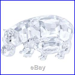 Brand New Swarovski (5135920) Hippo Mother With Baby Clear Crystal Figurine