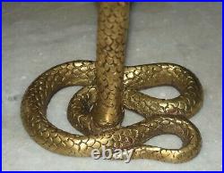 Brass Cobra Naag Devta Statue Handcarved Snake Figurine Office Décor Animal HK40