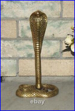 Brass Cobra Naag Devta Statue Handcarved Snake Figurine Office Décor Animal HK40